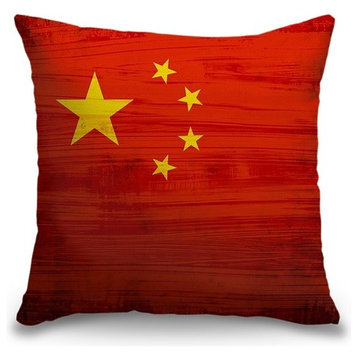 "China Textured Flag" Outdoor Pillow 16"x16"