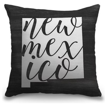 "Home State Typography - New Mexico" Outdoor Pillow 18"x18"