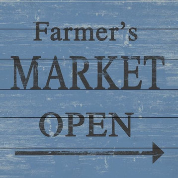 "Farmer's Market Open II" Painting Print on White Wood, 40"x40"