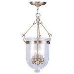 Livex Lighting - Jefferson Chain-Hang Light, Antique Brass - Carrying the vision of rich opulence, the Jefferson has evolved through times remaining a focal point of richness and affluence. From visions of old time class to modern day elegance, the bell jar remains a favorite in several settings of the home. Using hand blown clear seeded glass...the possibilities are endless to find a piece that matches your desired personality and vision.