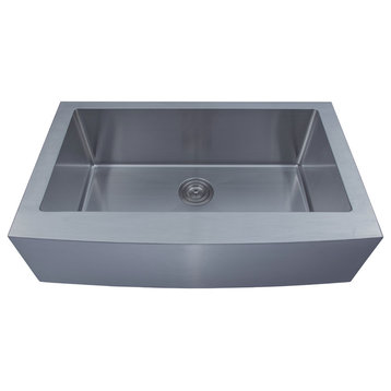 Loft Farmhouse Stainless Steel 33 in. Single Bowl Kitchen Sink with Strainer