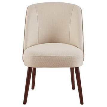Madison Park Dining Chair Modern Bexley Rounded Back Padded Side Chair, Natural