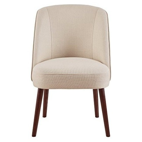 Madison Park Dining Chair Modern Bexley Rounded Back Padded Side Chair, Natural