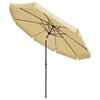 LAGarden 10‘ 8 Rib Patio Umbrella Market Valance Crank Handle Push to Tilt