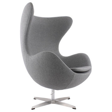 Egg Gray Fabric Lounge Chair