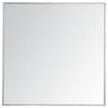 Metal Frame Square Mirror 36 Inch In Silver