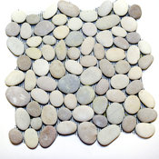 12"x12" White and Tan Pebbles Tile