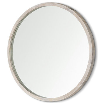 Gambit Gray Solid Wood Frame 46" Round Wall Mirror