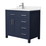 Dark Blue / Carrara Cultured Marble Top / Brushed Nickel Hardware