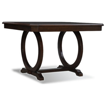 Linon Brigham Wood Square Sleek and Contemporary Gathering Table in Cherry