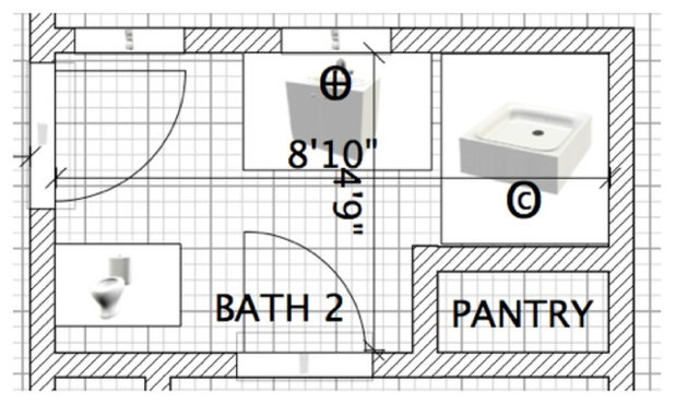 Floor Plan Pasadena Green Guest Bathroom