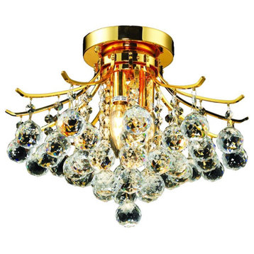 Elegant Toureg 3-Light Gold Flush Mount Clear Royal Cut Crystal