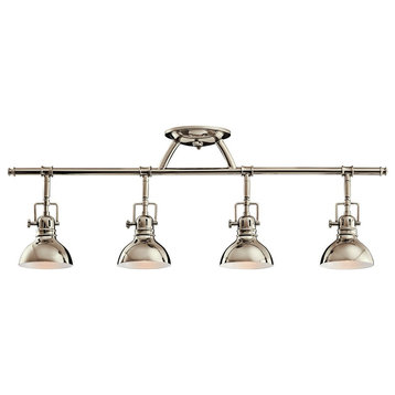 4 light Fixed Rail - Vintage Industrial inspirations - 11.25 inches tall by 5.5