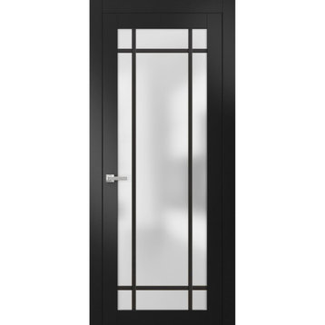 Solid French Door 36 x 80 | Planum 2112 Matte Black| Bathroom