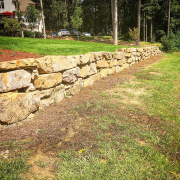 Pondless Water Feature/Flagstone Patio and Fire Pit/Mossrock Seating Wall