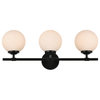 Living District Ansley 3-Light Black & Frosted White Bath Sconce