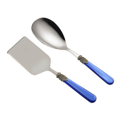 EME - Napoleon Rice Spoon and Server, Set of 2, Blue - Serving Utensils