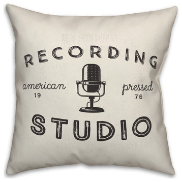 White Recording Studio 18x18 Indoor/Outdoor Pillow