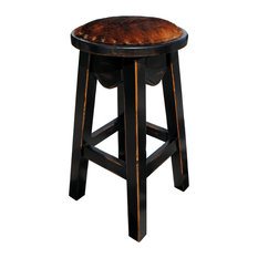 Toro Western Swivel Pub Stool, Cowhide, 30" Bar Height