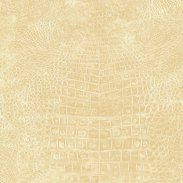 Faux Crocodile Skin Wallpaper, Gold, Bolt