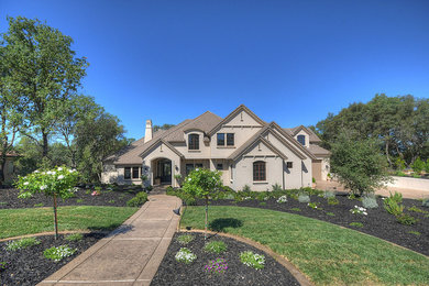 Example of a tuscan exterior home design in Sacramento