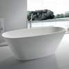 ADM Oval Freestanding Bathtub, White, 70.7", Matte White
