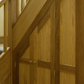 Traditional Light Oak Staircase With Fitted Under Stairs Storage Cupboard