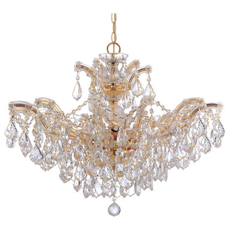 Maria Theresa 6 Light Chandelier, Gold, Clear Swarovski Strass, Not Close