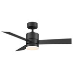 Modern Forms - Axis 3-Blade Smart Ceiling Fan 44" Matte Black, 3500K LED Kit - A simple, sophisticated smart fan that works seamlessly in transitional, minimalist and other modern environments, Axis is perfectly sized for medium-sized kitchens, bedrooms and living rooms, and its wet-rated status and weather-resistant finish make it prime for outdoor use as well. Unleash the full potential of Axis with our Modern Forms app, which offers smart features like Adaptive Learning and Away Mode, and helps cut down on energy use by integrating with your smart thermostat. Modern Forms Fans pair with the smart home tech you know and love, including Google Assistant, Amazon Alexa, Samsung Smart Things, Ecobee, Control4, and Josh AI. Coming Soon: Savant, Lutron Homeworks, and Nest. Free app download: Sync with our exclusive Modern Forms app to control fan speed, use smart features like breeze mode, adaptive learning, create groups, and reduce energy costs. New: Bluetooth compatible for improved range and an unlimited amount of fans can be control with remote or wall control within range. Battery operated Bluetooth remote control with wall cradle included (Part # F-RCBT-WT). Optional Bluetooth hardwired wall control sold separately (Part# F-WCBT-WT) and can be set-up as 3 or 4 way switches when you purchase more than one. Can be controlled through an Android or iOS wall mounted tablet with Wi-fi. Modern Forms Fans are made with incredibly efficient and completely silent DC motors and are up to 70% more efficient than traditional fans. Every fan is factory-balanced and sound tested to ensure each fan will never wobble, rattle or click. Replaceable LED luminaire powered by WAC Lighting, features smooth and continuous brightness control. Available in 2700K, 3000K, and 3500K options, order accordingly. An optional cover is included to conceal luminaire. ETL & cETL Wet Location Listed for indoor or outdoor applications. Can be installed on slope ceilings up to a 32 degree slope (XF-SCK Slope Ceiling Kit available for slopes 32-45 Degrees). Downrods sold separately for longer lengths. Item(s) may contain traces of chemical(s) from Prop 65 list. Warning: Cancer and Reproductive Harm