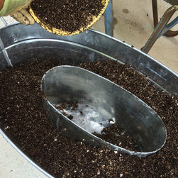 Petit Potager- Filling containers prior to stacking - Outdoor Pots And Planters
