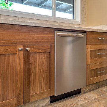 Home with Shaker Walnut Cabinets and Somerset Oak Floors
