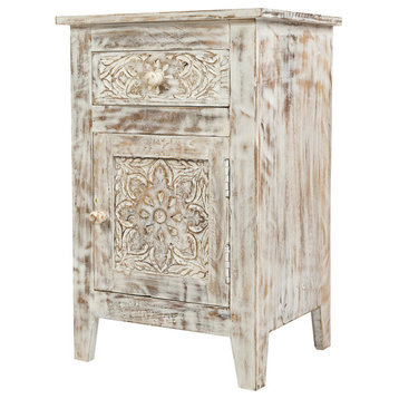 Global Archive Hand Carved Accent Table