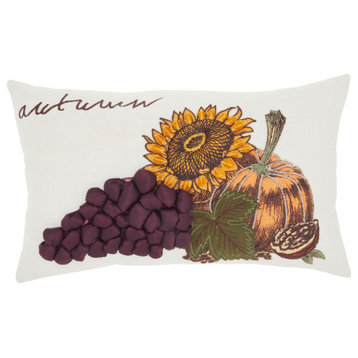 Mina Victory Holiday Pillows Multicolor 12" x 20" Throw Pillow
