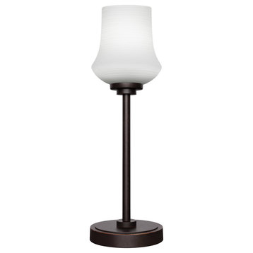 Luna 1-Light Table Lamp, Dark Granite/Zilo White Linen