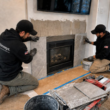 Custom Fireplace Surround & Tile Feature Installation