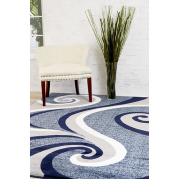 Persian Rugs Modern Trendz Collection 0327, Blue, 6'6"x9'2"