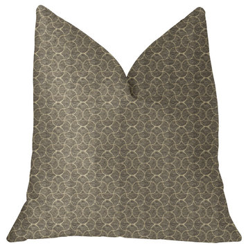 Belizzi Gray and Beige Luxury Throw Pillow, 12"x20"