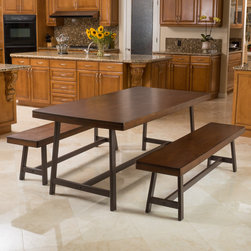 Marlon Dining Table with benches - Dining Table Sets