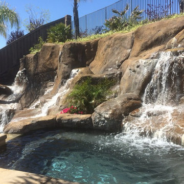 Rear Yard Extraganza Hawaiian Pool with Grotto, Cabana, BBQ, BB Hoop and More