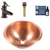 Darwin Naked Copper 16" Round Dual Flex Bath Sink with Ashfield Faucet Kit