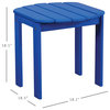 Linon Adirondack Sturdy Solid Acacia Wood Outdoor End Table in Blue Stain