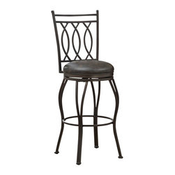 American Heritage Billiards - Leonard 30" Tobacco Bonded Leather Swivel Barstool - Bar Stools And Counter Stools