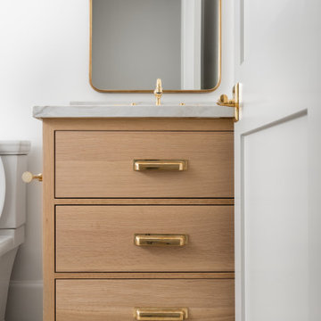 Modern White Oak Powder Room