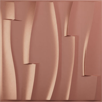 Brick Wave EnduraWall 3D Wall Panel, 19.625"Wx19.625"H, Champagne Pink