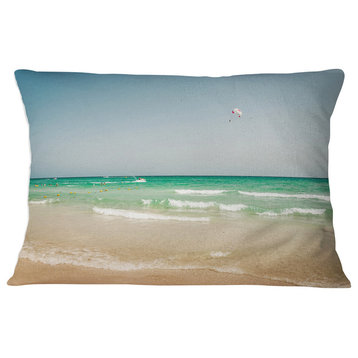Parasailing in Summer in Africa Seashore Throw Pillow, 12"x20"