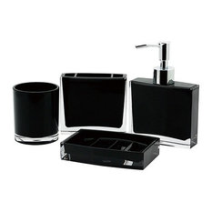 Kingston Brass Krystal Bathware Bryce 4 Piece Bath Accessory Set Black Bathroom Kingston Brass Krystal Bathware Bryce 4 Piece Bath Accessory Set Black Bathroom