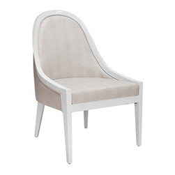 Worlds Away - Worlds Away Browning White Lacquer Chair - Armchairs And Accent Chairs