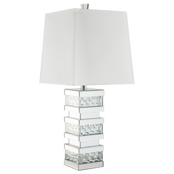 ACME Nysa Table Lamp, Mirrored and Faux Crystals