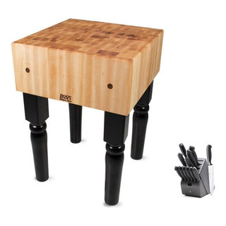 John Boos 30x24 Maple Butcher Block Table and J.A. Henckels 13