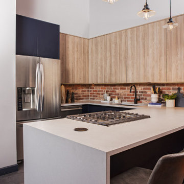 South Loop Loft Kitchen Remodel | Industrial Brick & Timber | Chicago